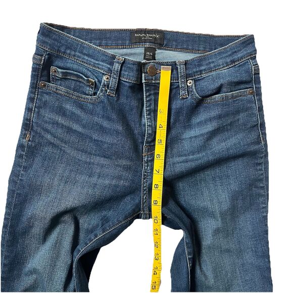 Banana Republic Jeans Women 28/6 Insm 27 Blue Skinny Crop Denim Mid-rise Raw Hem - Picture 9 of 10